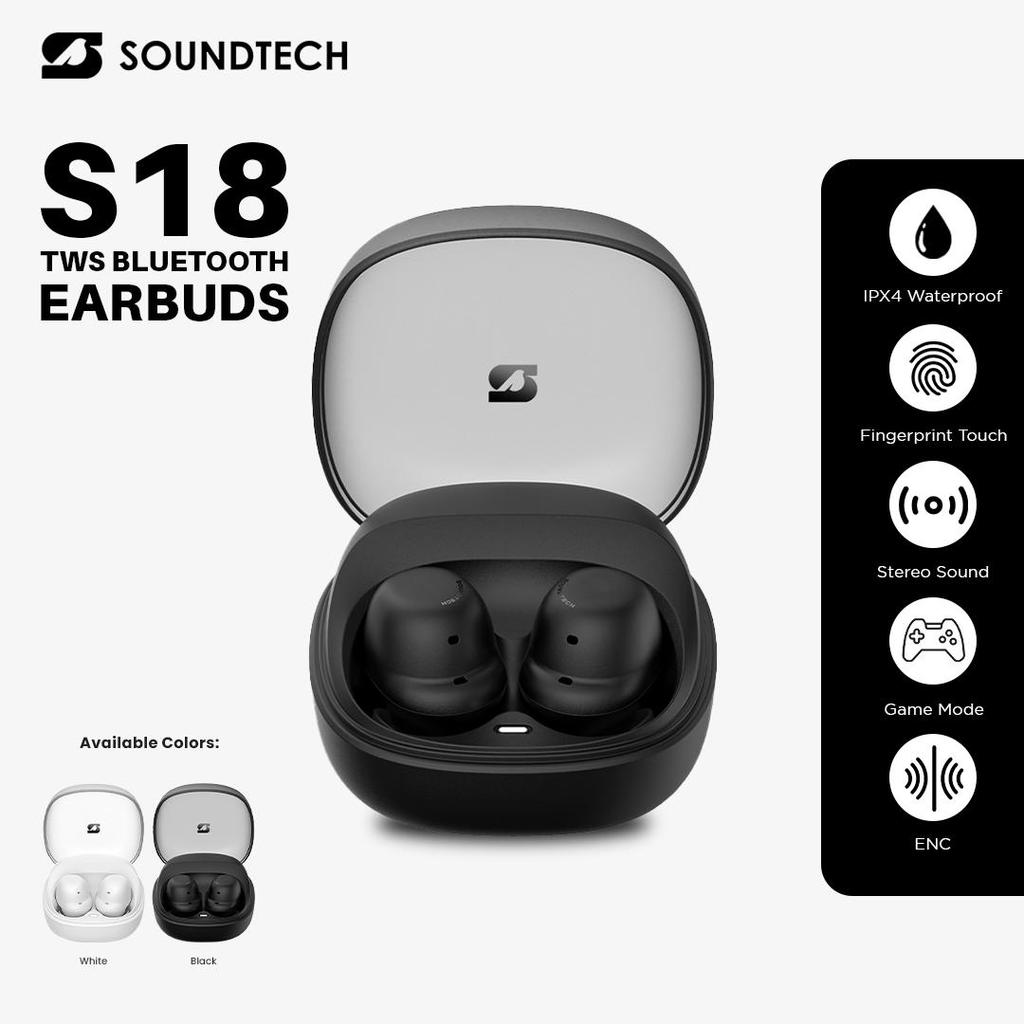 SoundTech S18 TWS Bluetooth 5.3 Low Latency Gaming Earbuds