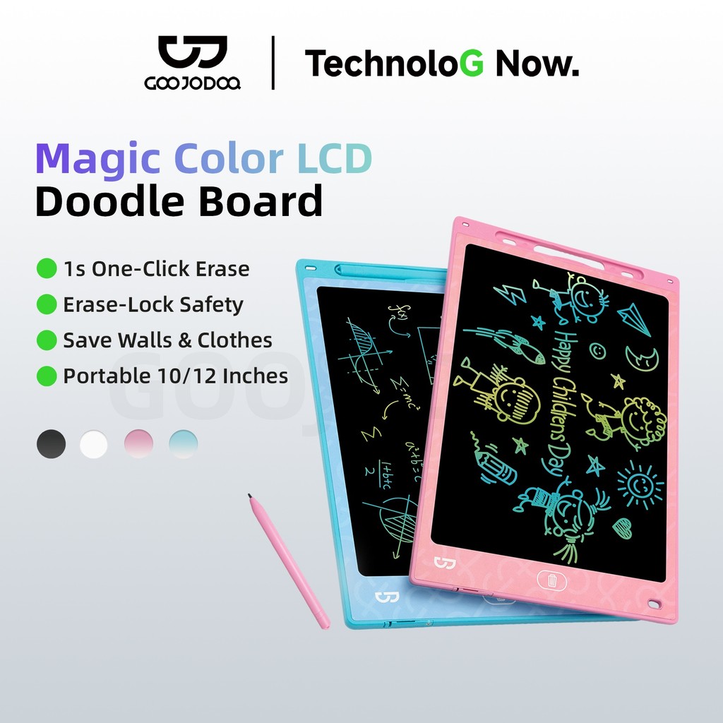 Jual Goojodoq NEW LED Drawing Tablet Children Drawing Erase 10/12 Inch ...