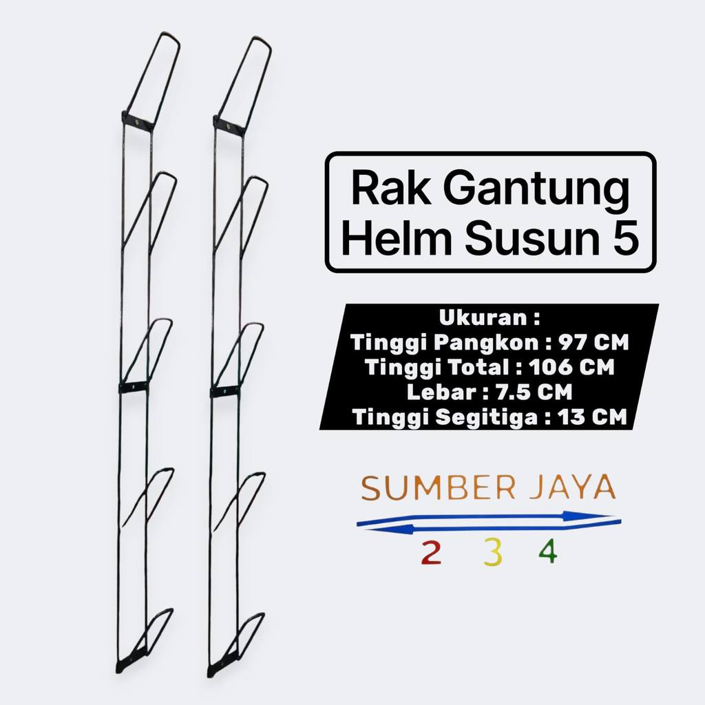 Jual Rak Helm Gantung Besi Gantungan Helm Dinding Rak Susun 5 | Shopee ...
