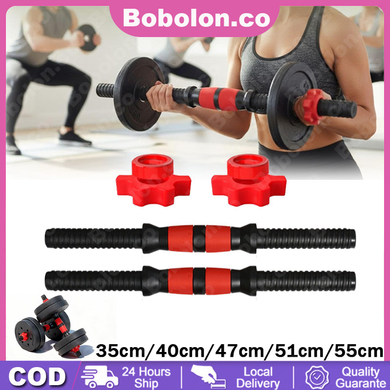 Paket Stik Barbel Home Gym: PVC Adjustable 35-55 cm dengan Pengunci, untuk Latihan Otot & Kekuatan