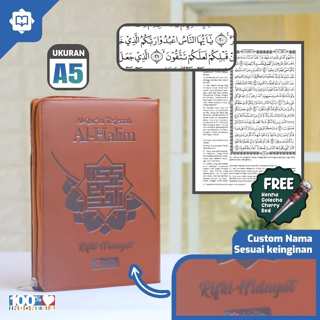 Jual Al Quran Terjemah Al Halim Ukuran A5 Kalp Custom Nama Kertas HVS ...
