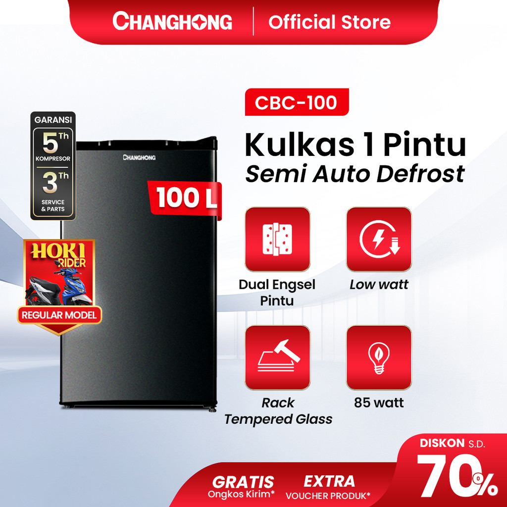 Jual Changhong Kulkas 1 pintu Refrigerator Kapasitas 100 Liter – CBC ...