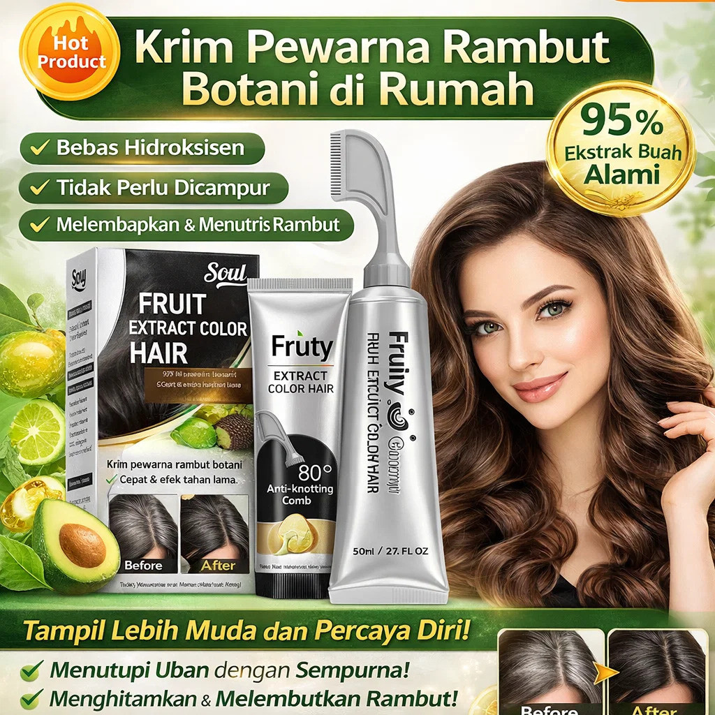 Jual Sisir Pewarna Instan HFH Cat Rambut Dengan Ekstrak Buah/Formula ...