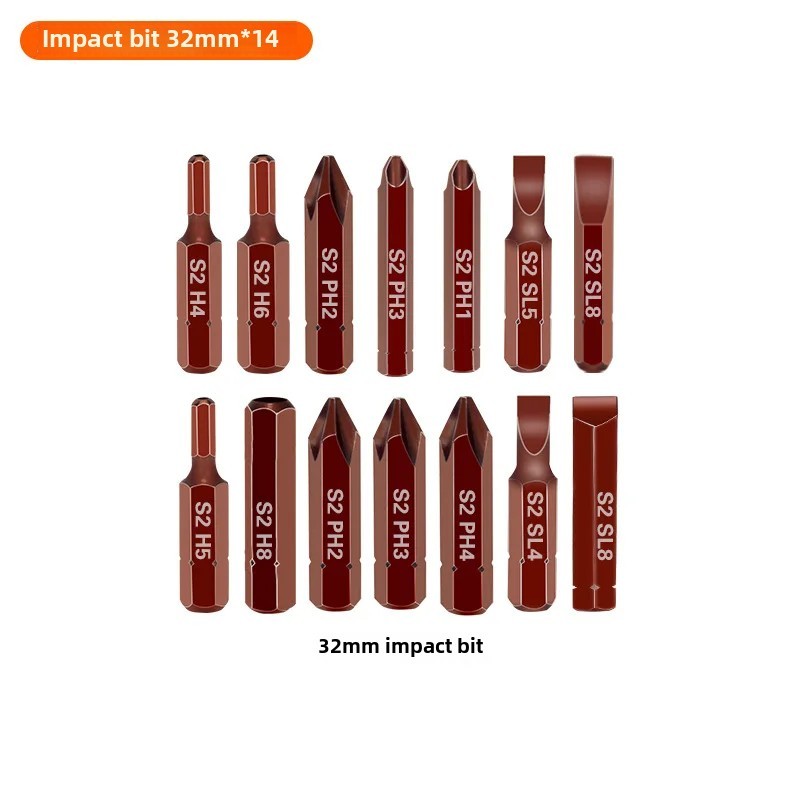 Jual S2 Impact Driver Bit 8mm Alloy Steel Hard Screwdriver Head ...