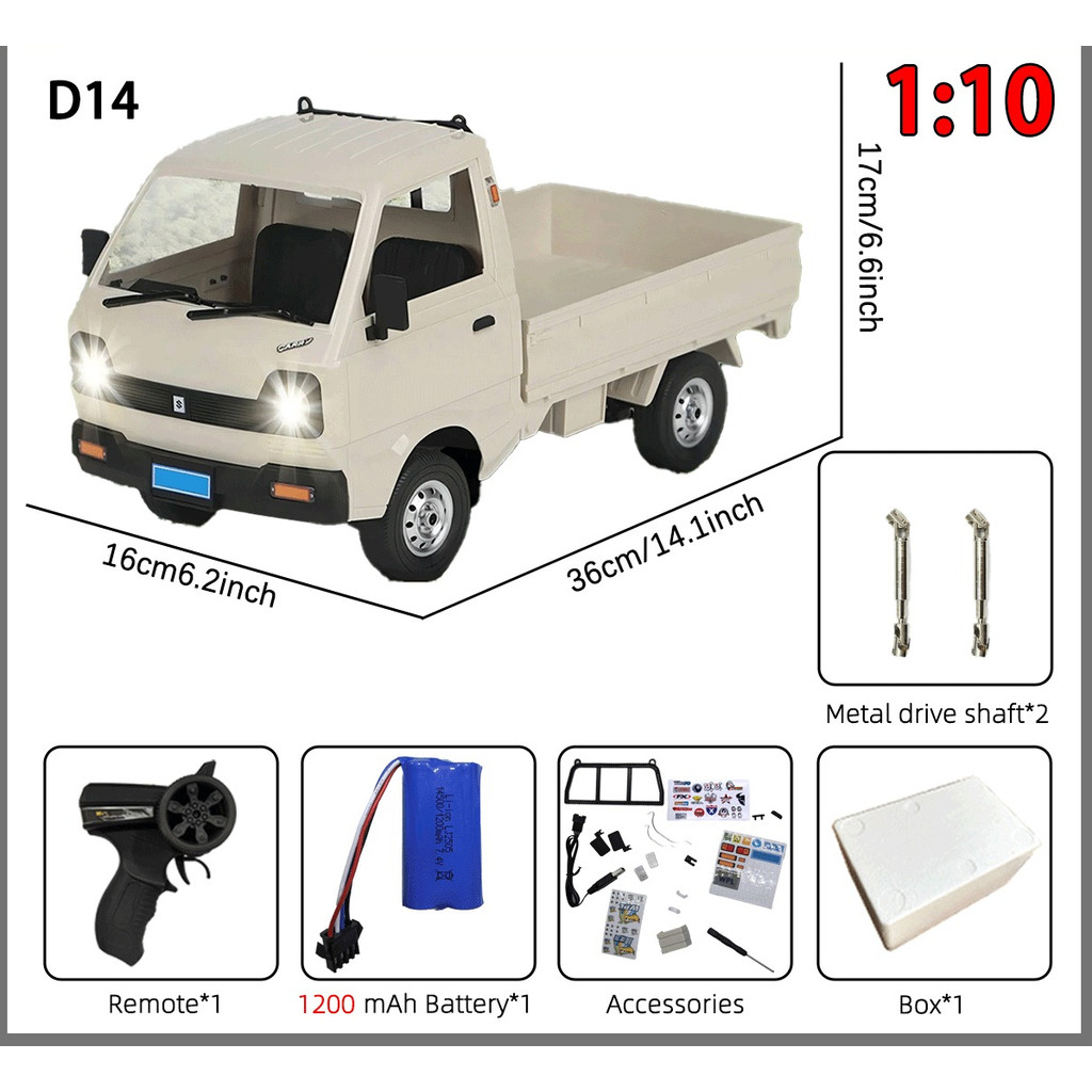 Jual WPL 110 D14 4WD RC Car D12 110 Full Scale Minivan Drift Remote ...