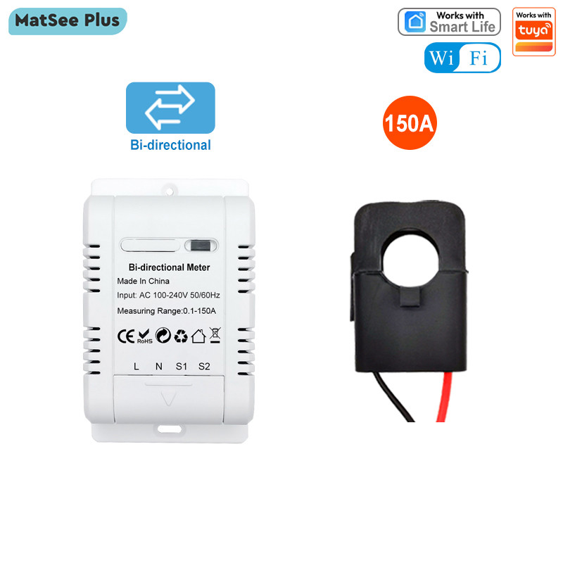 Jual Meteran Energi WiFi Dua Arah Pintar 150A Sensor Arus Penjepit ...