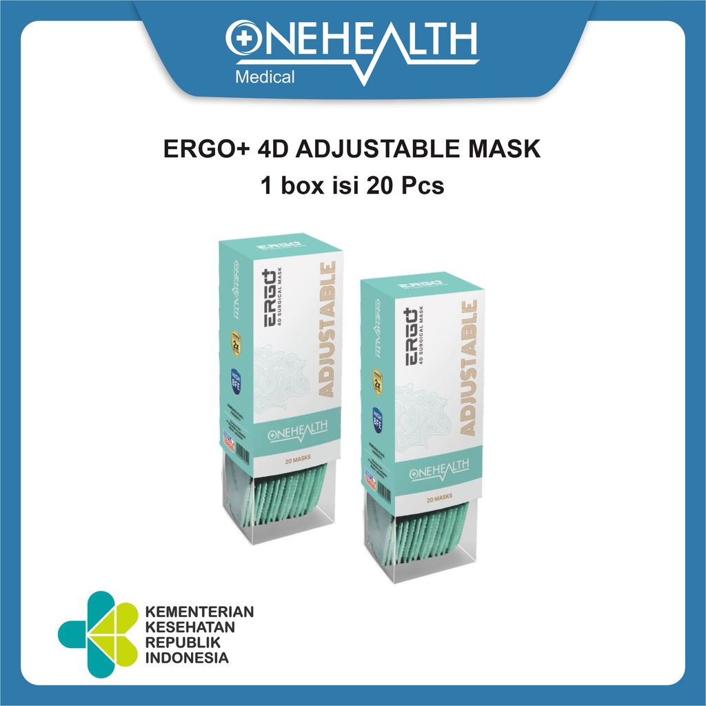 Jual Onehealth Masker Medis Dewasa Ergo Adjustable 4-Ply Melindungi ...