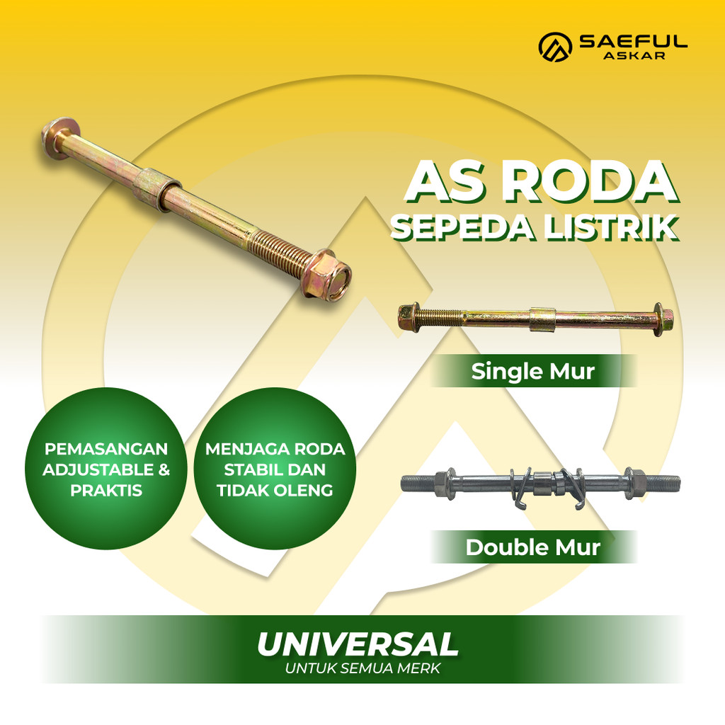 Jual As Roda Depan Sepeda Listrik Single & Double Mur | Shopee Indonesia