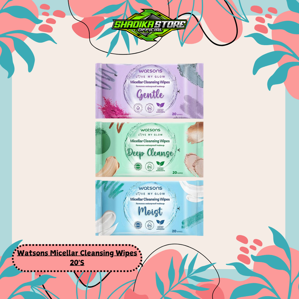 Watsons Micellar Cleansing Wipes Tisu Pembersih Make Up 20'S