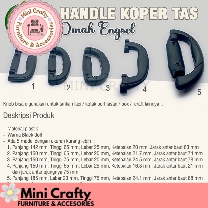 Jual Handle Koper Gagang Tas Briefcase Handle Koper Plastik Hitam ...