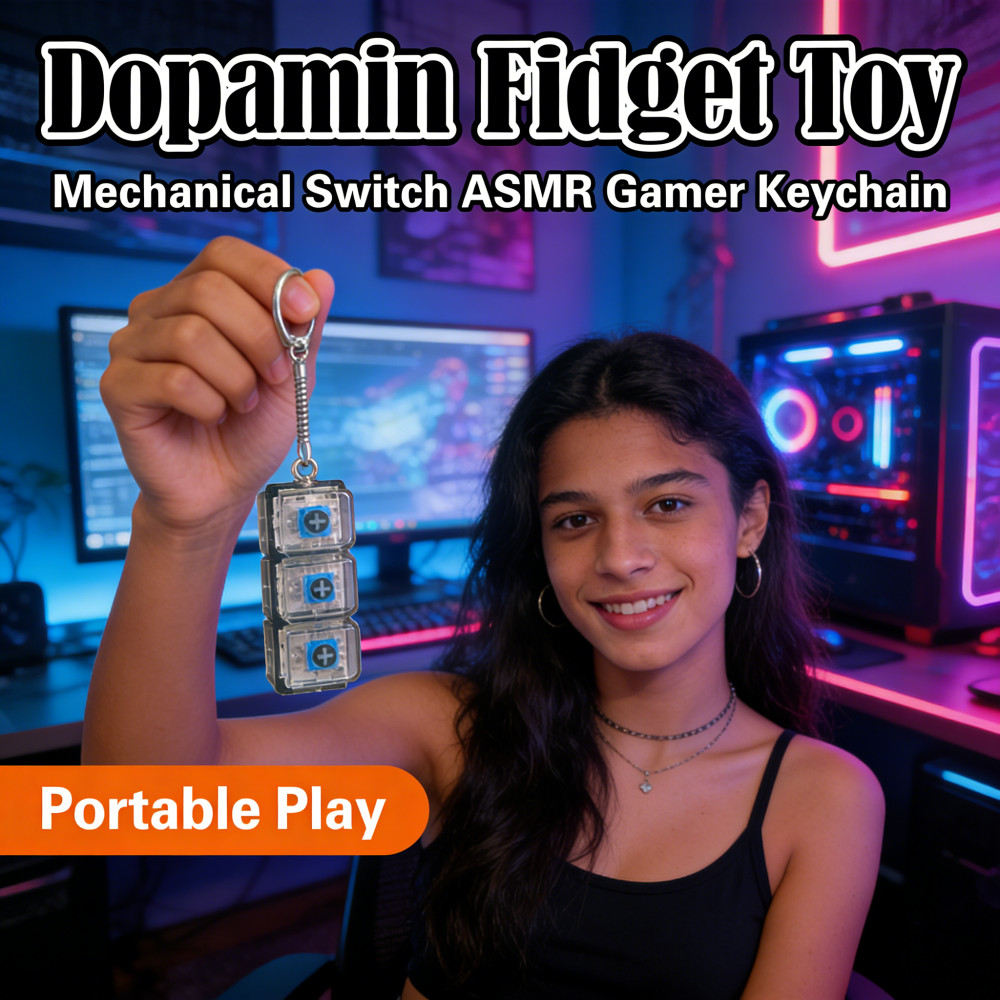 Jual Gantungan Kunci Tester Switch Geek keycap Fidget Dopamin Keychain ...