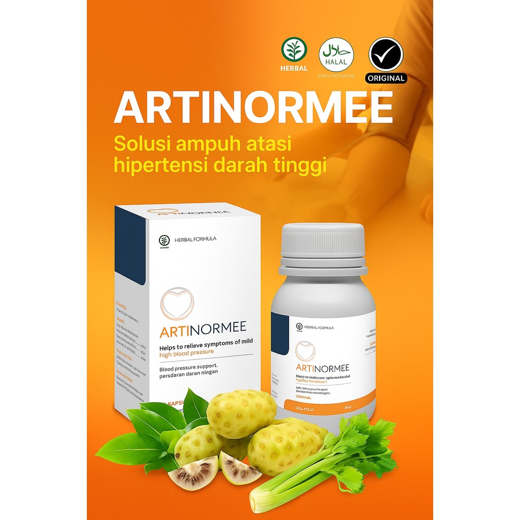 Artinormee Asli Obat Herbal Hipertensi Stroke Jantung darah tinggi Kolesterol original Resmi Bpom