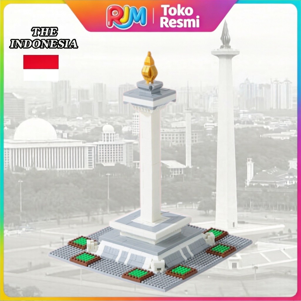 Jual RJM Mainan Bricks Edukasi Miniatur Monumen Nasional Indonesia Nano ...