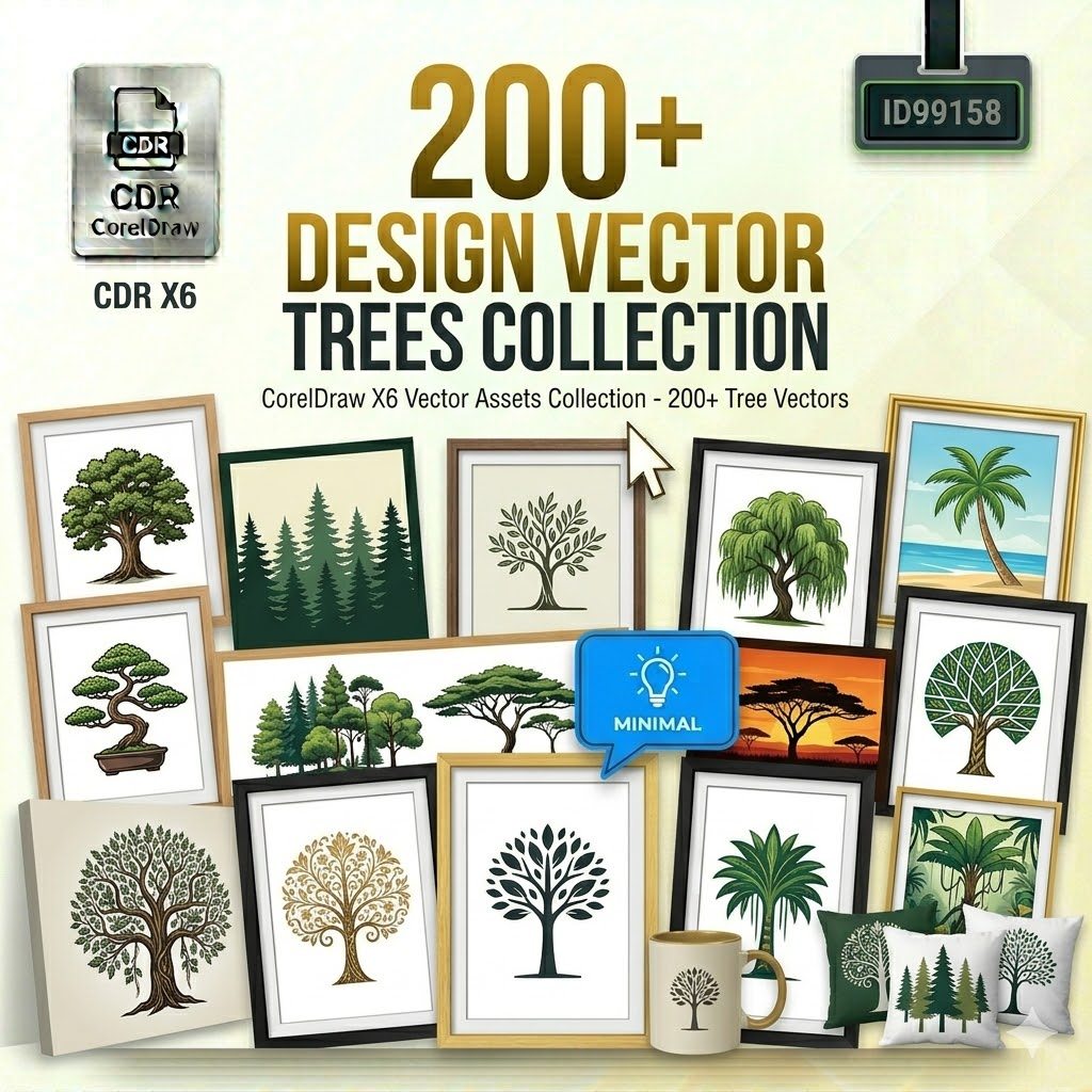 Jual ID99158 - 200+ Design Vector Trees Collection CDR X6 | Shopee ...