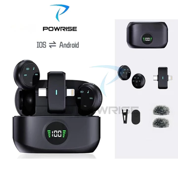 POWRISE K31Pro Wireless Microphone 2 In 1 Magnetic Clip On Mic Wireless Lavalier Mikrofon HP