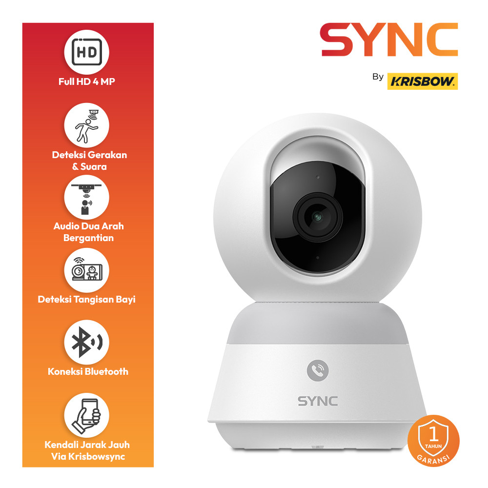 Jual Krisbow Sync Smart IP Camera Wifi 4MP PT Speed Z12B - Putih ...