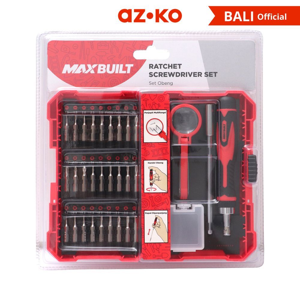Jual AZKO Maxbuilt Set 31 Pcs Kunci Rachet Presisi & Obeng Screwdriver ...