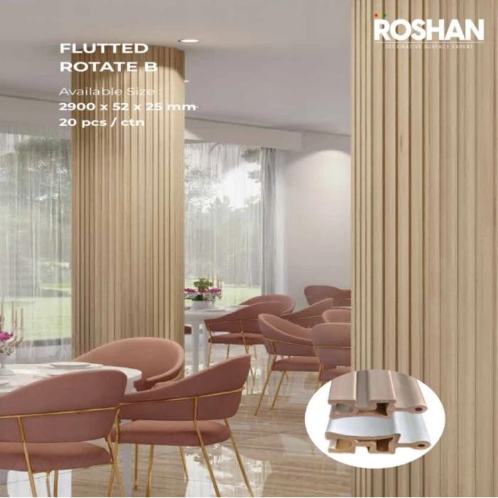 Jual ROSHAN WPC WALLPANEL ROTATE PLUTED 5,2 x 290CM ROTASI B (RECTANGLE ...