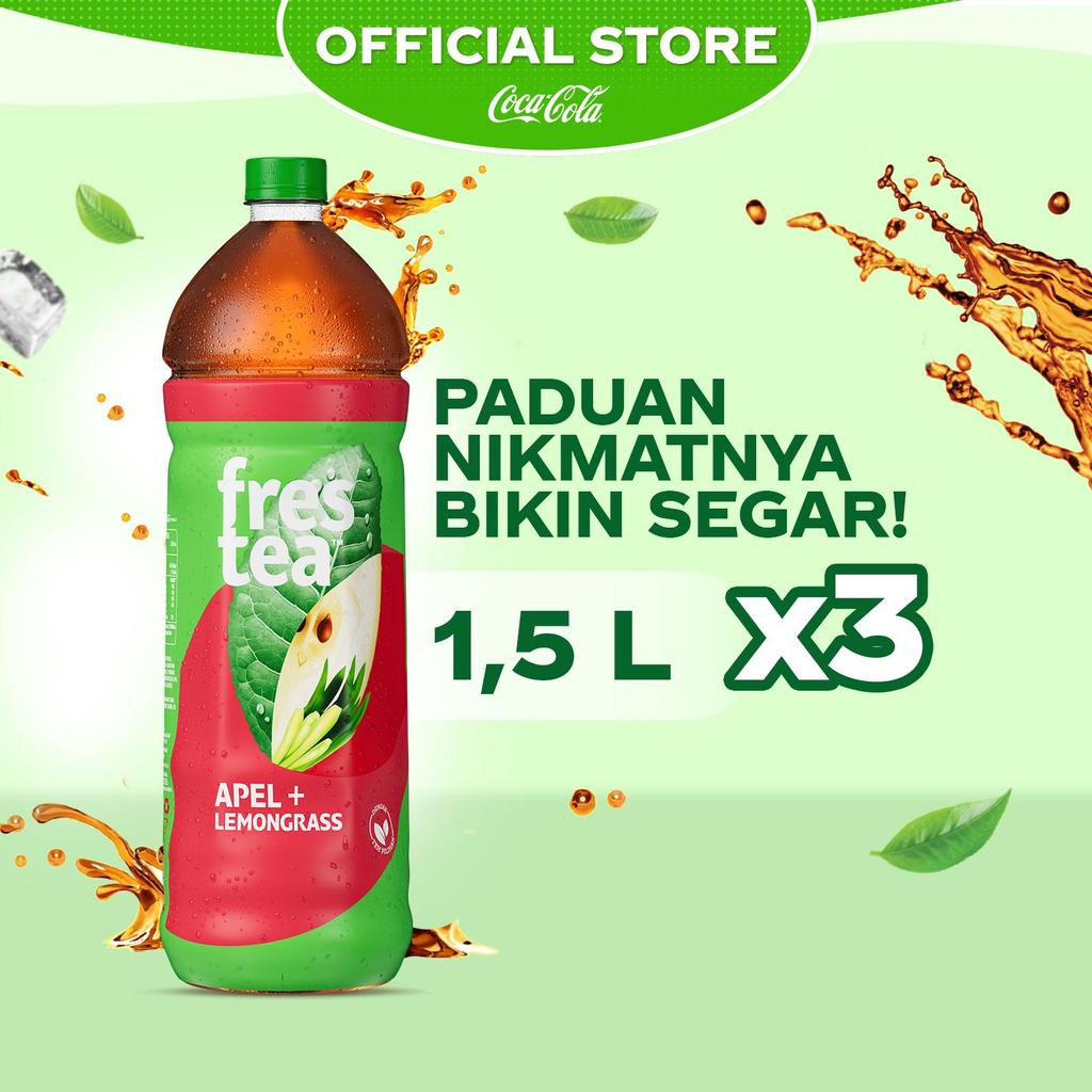 Jual Frestea Rasa Apel Minuman Teh - Botol 1.5L x 3pcs | Shopee Indonesia