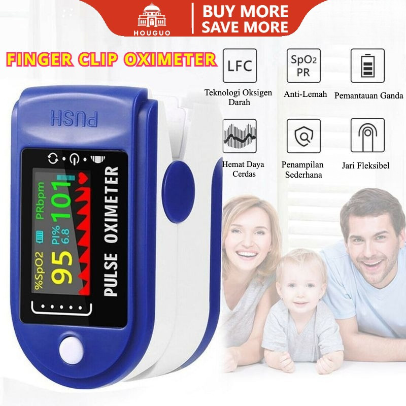 Jual HOUGUO Oximeter Pulse Fingertip Alat Pengukur Kadar Oksigen Darah ...