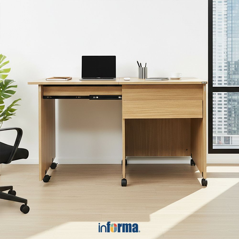 Jual Informa Lark Meja Kantor - Cokelat Oak Meja Kerja Office Desk Meja ...