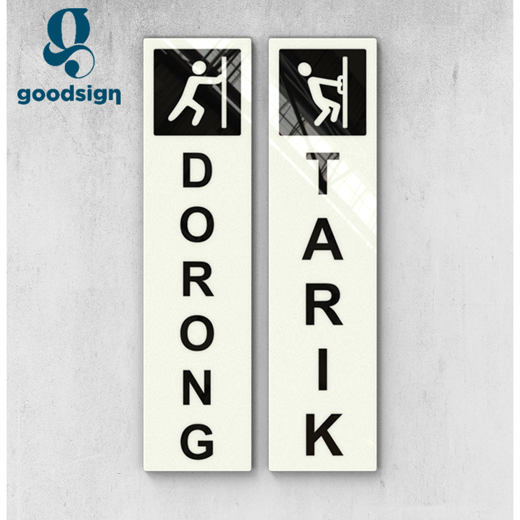 Jual Akrilik Sign/Signage Pintu DORONG/TARIK Vertikal Custom Ukuran ...