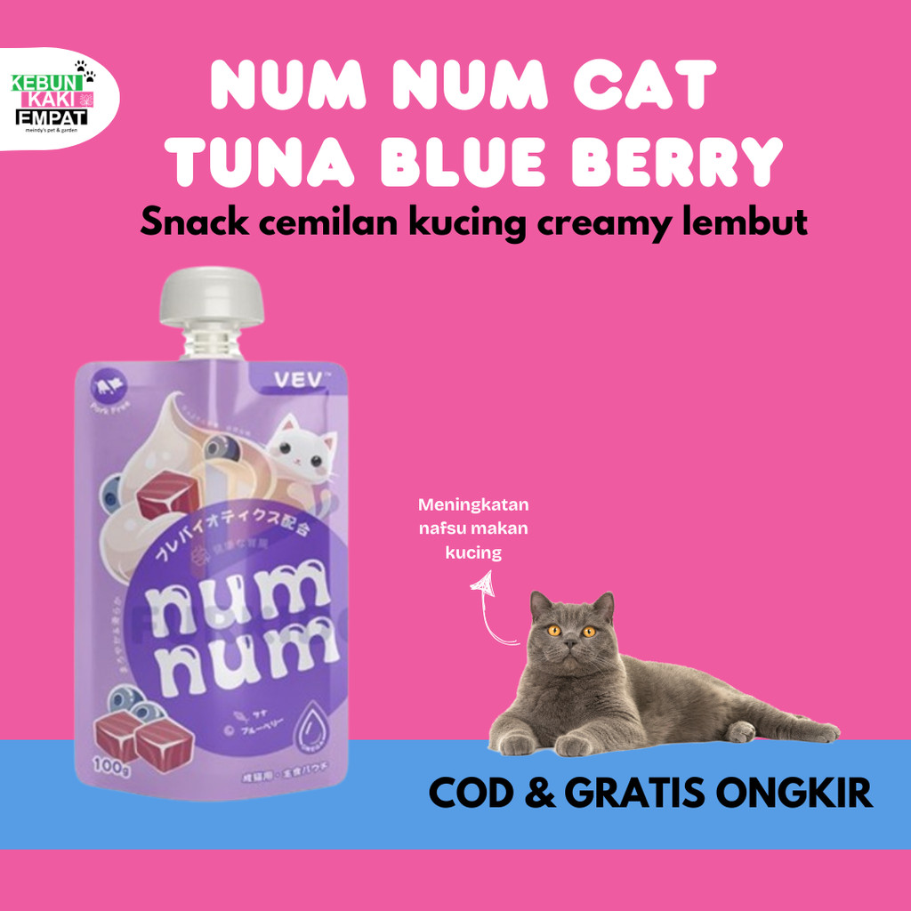 Jual Num Num Cat Tuna Blue berry 100gr ( Kemasan Bisa di tutup kembali ...