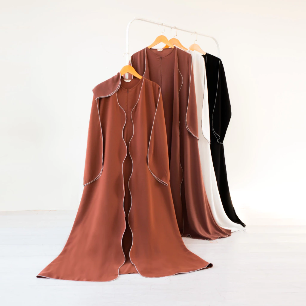 Gamis Dress Haji dan Umrah Bahan Arabian Premium Cooltech Anti UV tampilan samping