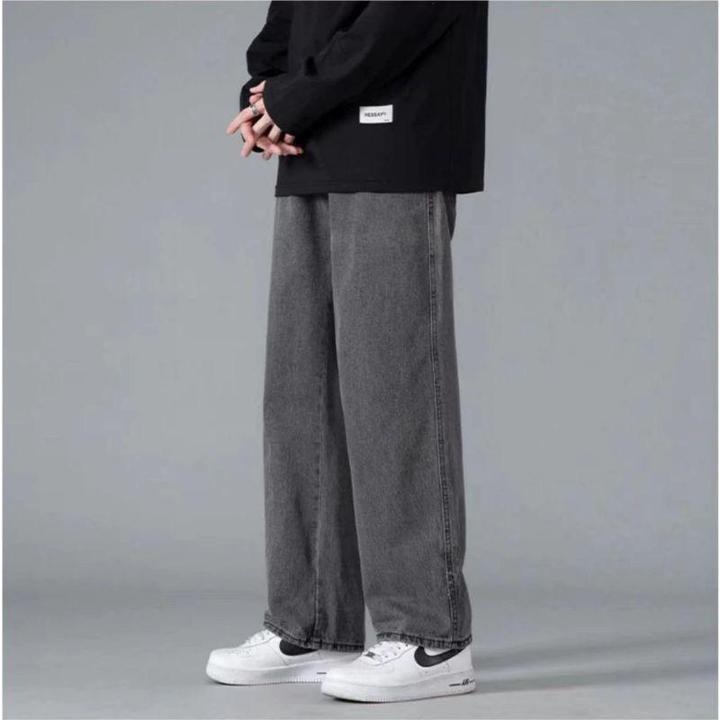 Celana Jeans Pria Panjang Snow Grey - Celana Jeans Korea Style Original Loose St