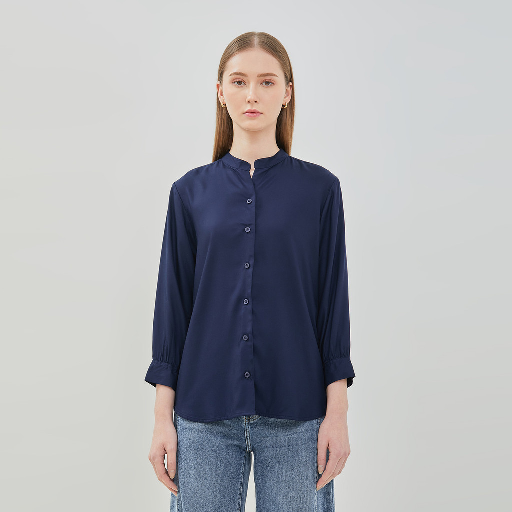 Jual DUST Blouse 7/8 Arva Navy Comfease (D.13192) | Shopee Indonesia