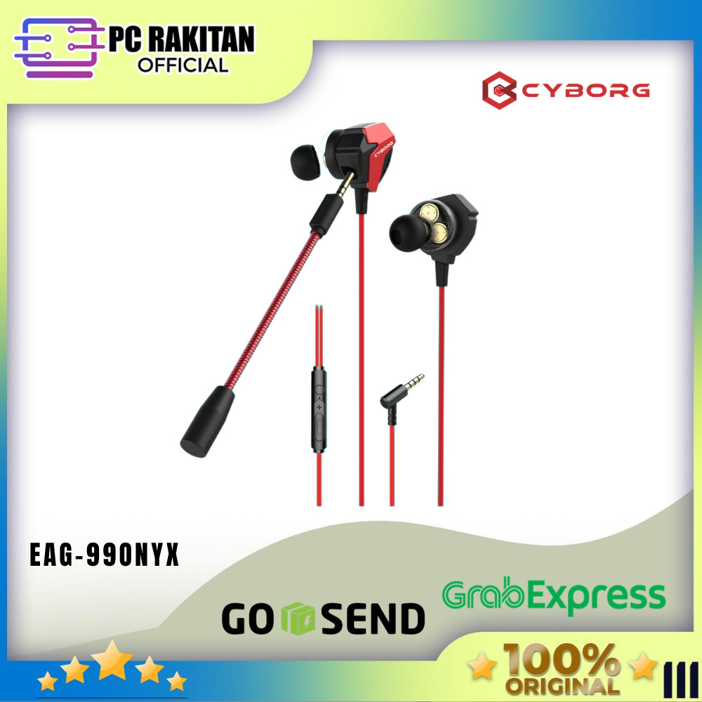 Jual CYBORG IN-EAR GAMING EARPHONE EAG-99ONYX BLACK | Shopee Indonesia