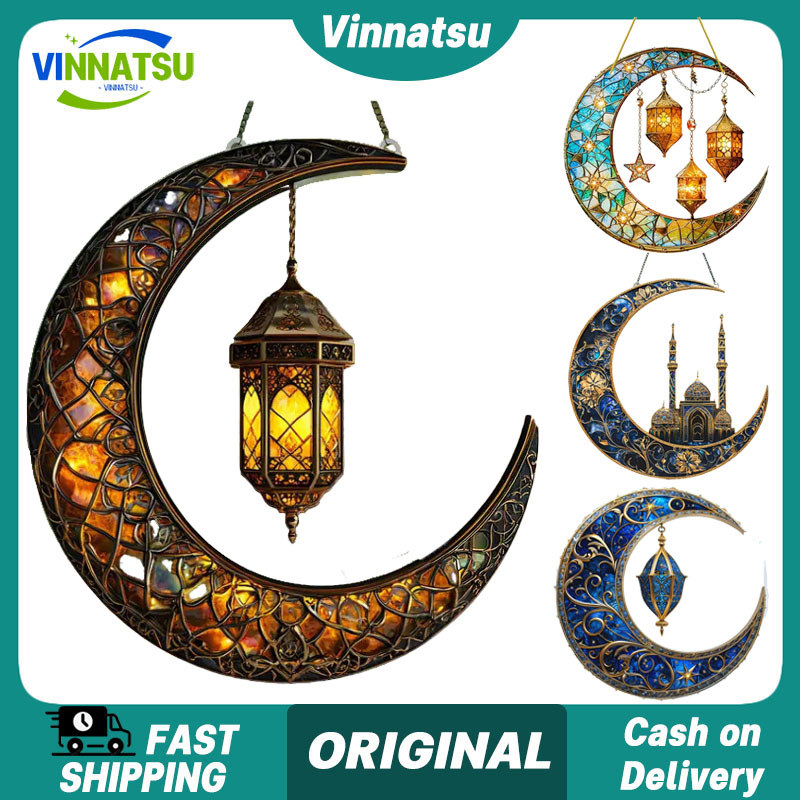 Vinnatsu Dekorasi Ramadhan Gantungan Ornament Idul Fitri Acrylic Mirror Gold Hiasan Gantung Lebaran