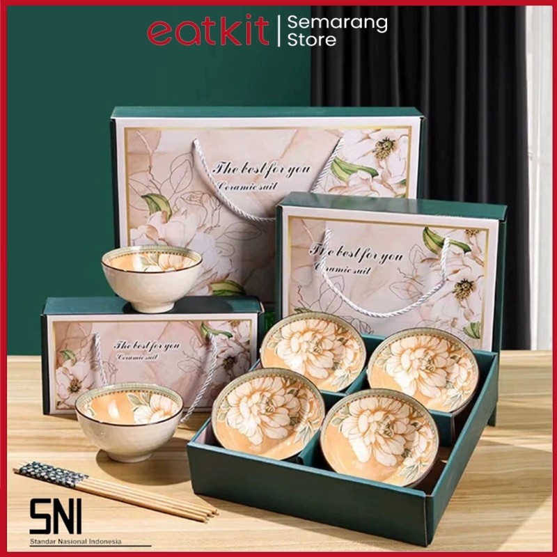 Eatkit Hampers Mangkok Gift Set | Hampers Mangkuk Keramik Cantik | Mangkuk Korea Aesthetic Set