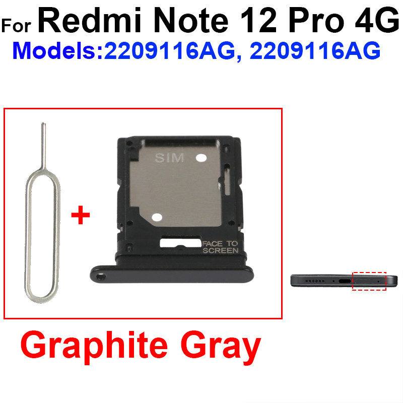 Tiroir carte sim pour Xiaomi Redmi 10/10 2022 Double sim Argent