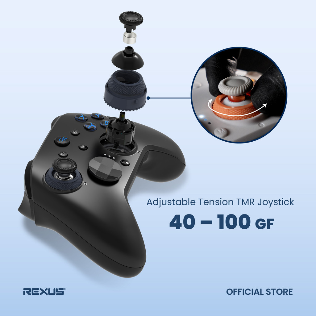 Rexus Daxa Ezoth AX10 Gamepad Wireless Gaming Controller - Adjustable TMR Joystick & Swappable ABXY (2)