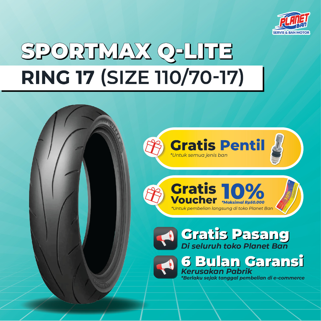 Jual Ban Motor Ring 17 - 110/70 Dunlop Sportmax Q-Lite (Ban Motor DEPAN ...