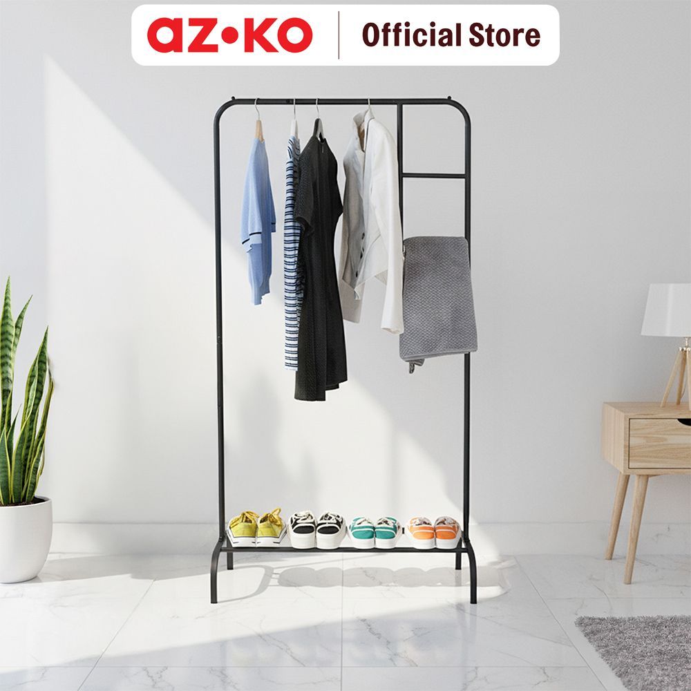 Jual AZKO Stora Gantungan Pakaian Dengan Hanger Scarfs - Hitam Stand ...