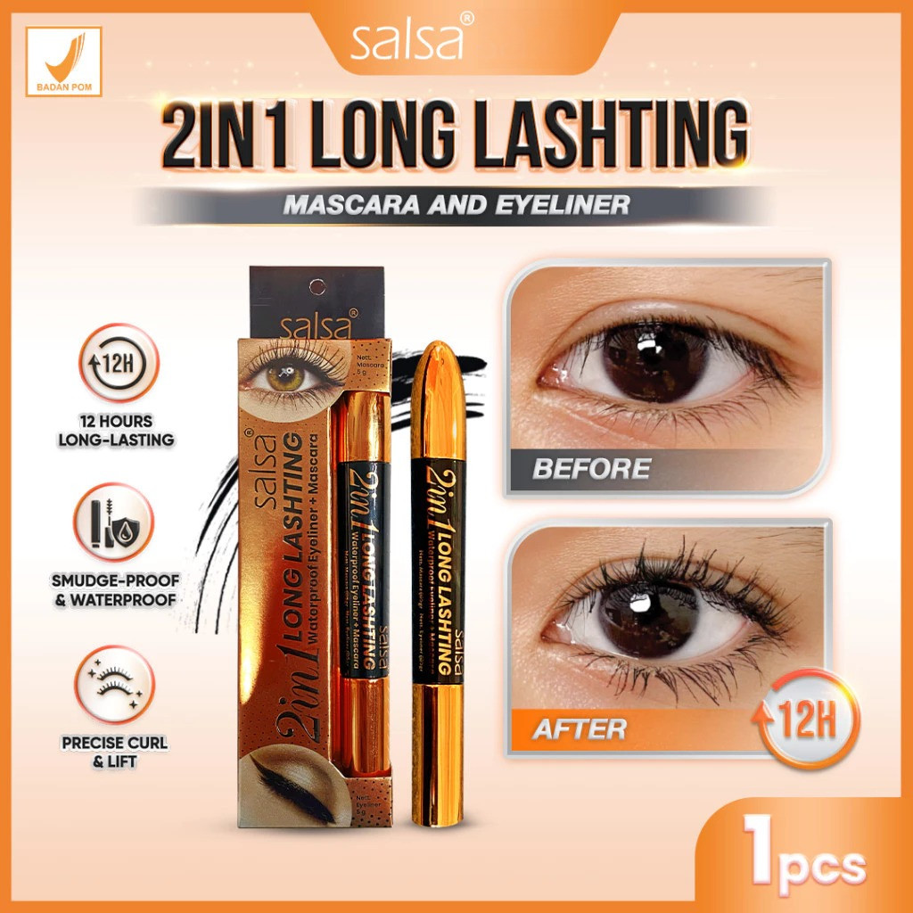 Jual Najmia Ofc SALSA 2in1 Long Lashting Mascara l Maskara 2in1 ...