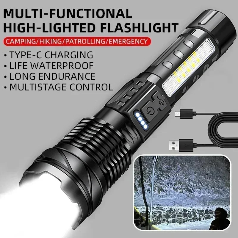 Jual Senter LED 1500 Lumens High Power Super Terang P50 USB Type C ...