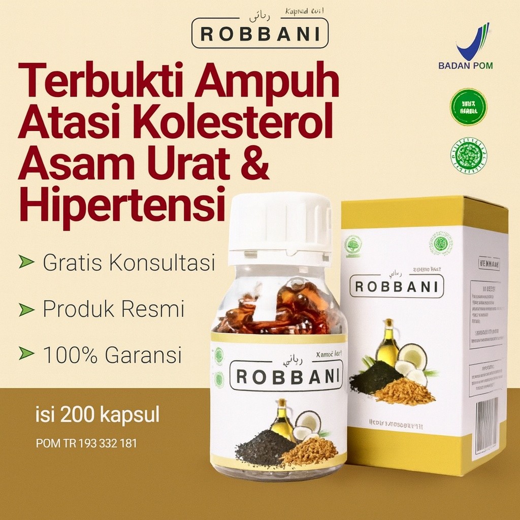 ROBBANI Herbal obat Alami Atasi Diabetes Hipertensi Kolesterol Asam Urat Asam Lambung Stroke tidak kambuh lagi asam urat sembuh total