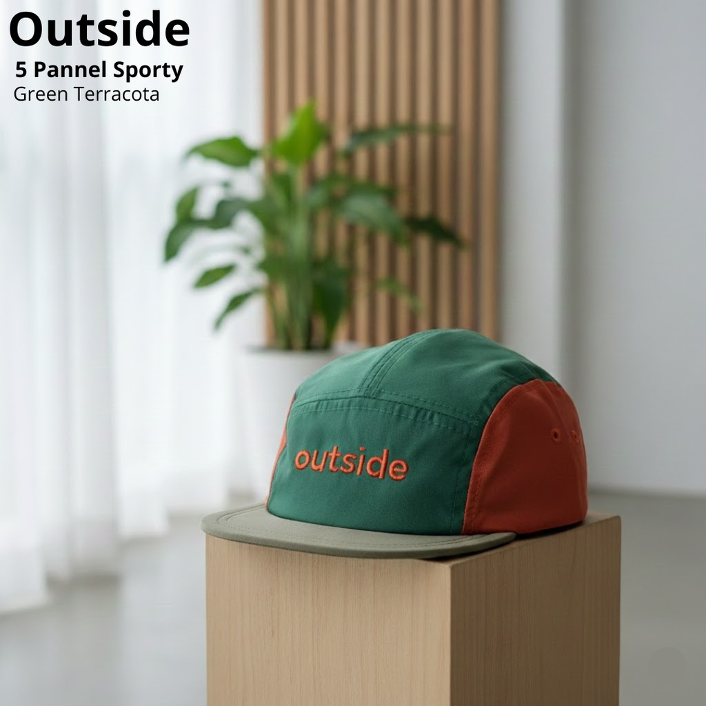 Jual TOPI Outside 5 Pannel Sporty Cap Green Terracota | Shopee Indonesia