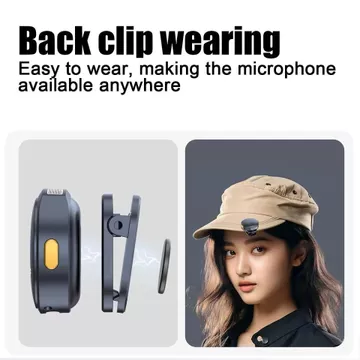 Mic Wireless Q8 2.4G Clip On Magnetic Microphone Lavalier Noise Reduction Untuk HP Pengurangan