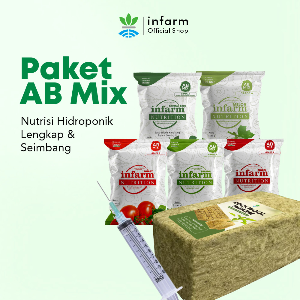 Jual INFARM - Paket Nutrisi AB Mix Lengkap, Nutrisi Hidroponik AB Mix ...