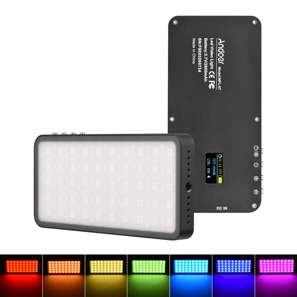Jual Andoer RGB LED Video Light Portable Light Panel 3000K-6500K mmable ...