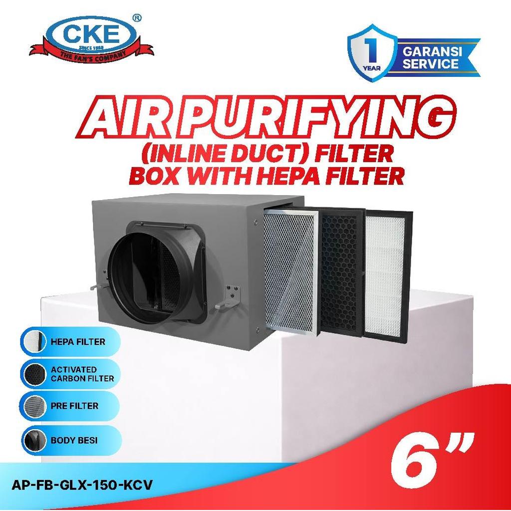 Jual CKE Duct Inline Air Purifying Filter Box 6 Inch HEPA Carbon Pre ...
