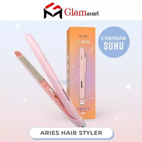 GLAM NVMEE Aries Catokan Pelurus Pengeriting Hair Styler New Version Slim Dan Elegant