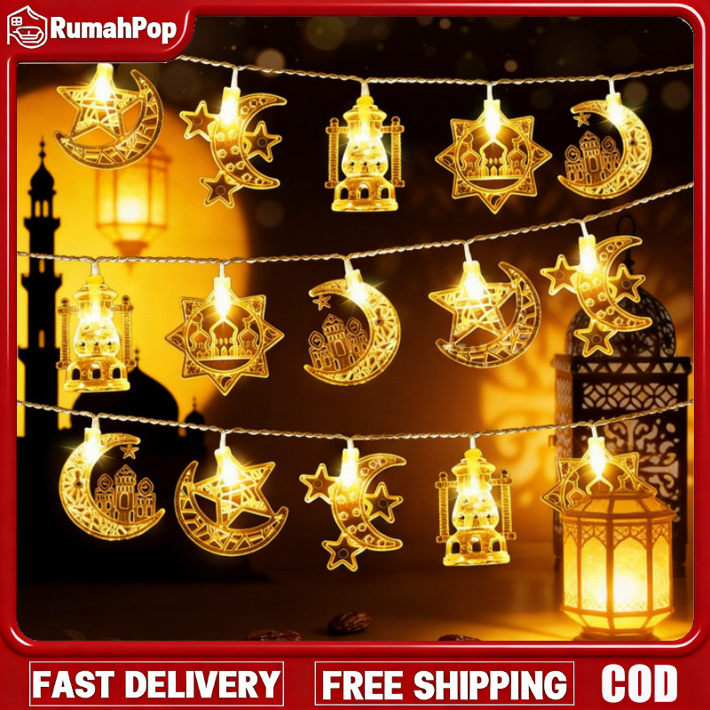 Jual 10M Lampu Lebaran Lampu Bintang Bintang Waterproof Lampu Lampu ...