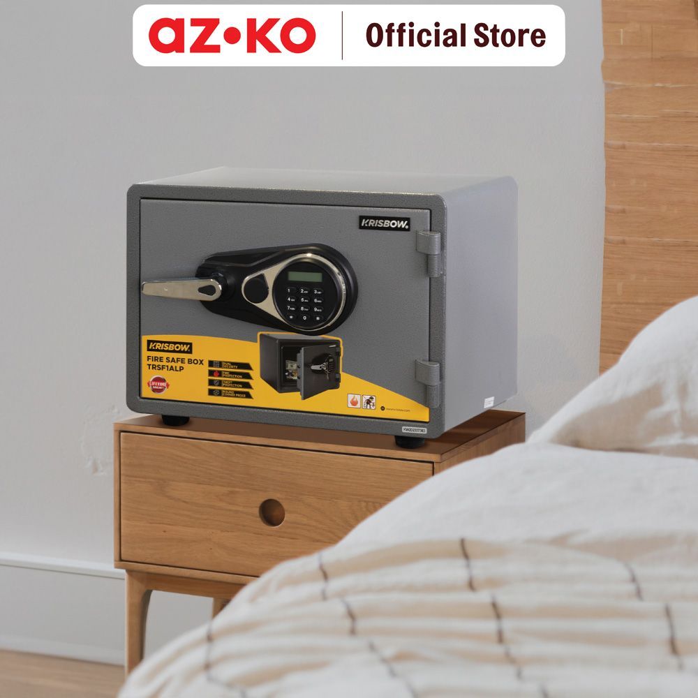Jual AZKO Krisbow 49.5x39x35 cm Brankas Tahan Api Yb-350alp Brangkas ...