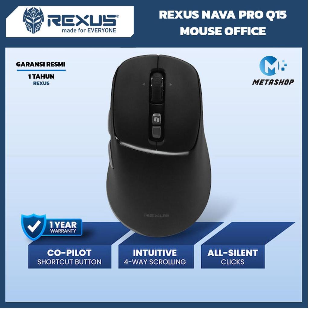 Jual REXUS Nava Pro Q15 Mouse Office Wireless Silent Click - Ergonomic ...