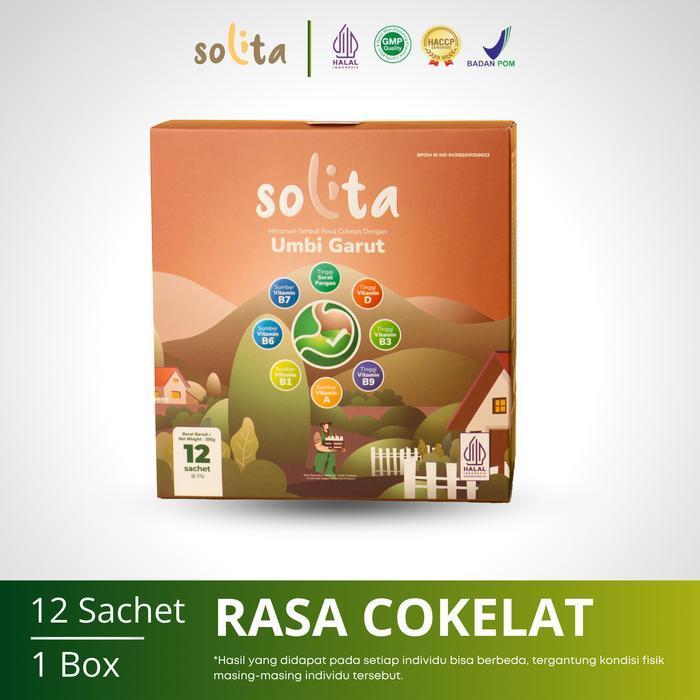 SOLITA Minuman Herbal Asam Lambung 1 Box 12 Sachet Rasa Cokelat & Thai Tea Serbuk Jahe Instan Air Gula Kurma Drink Bubuk Halal BPOM RI MD 073182001400023 - Rasa Cokelat